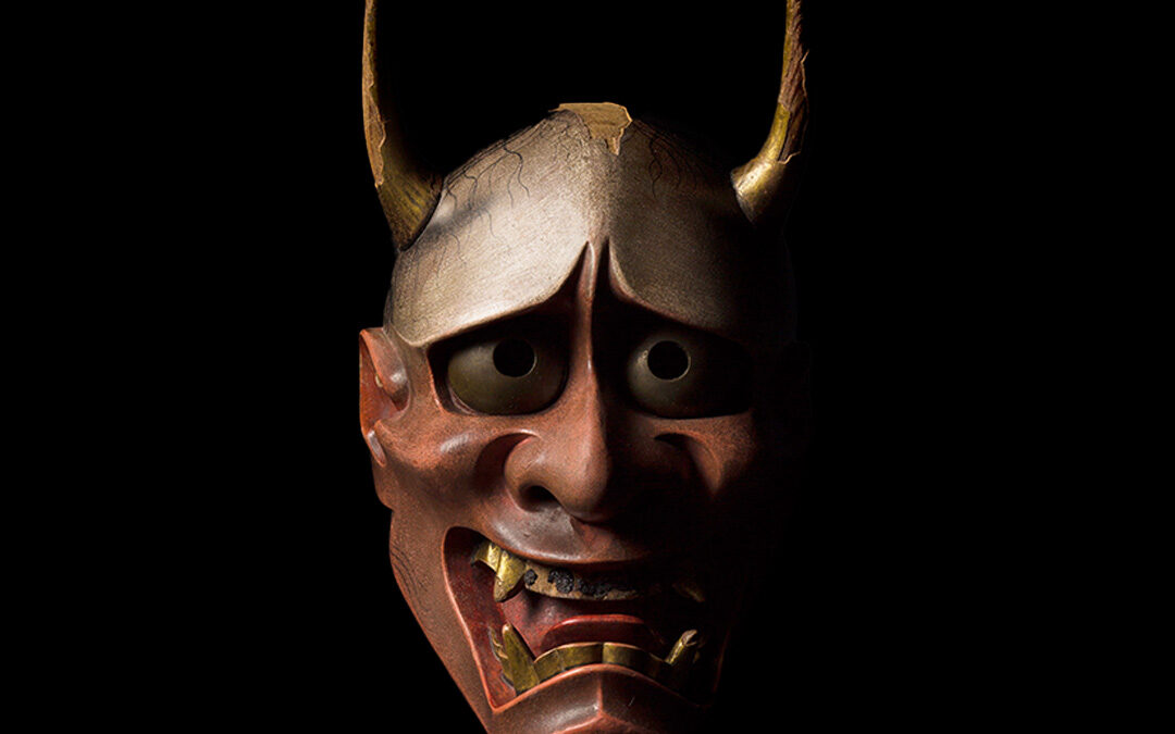 Omote mask of Nō theater depicting Hannya