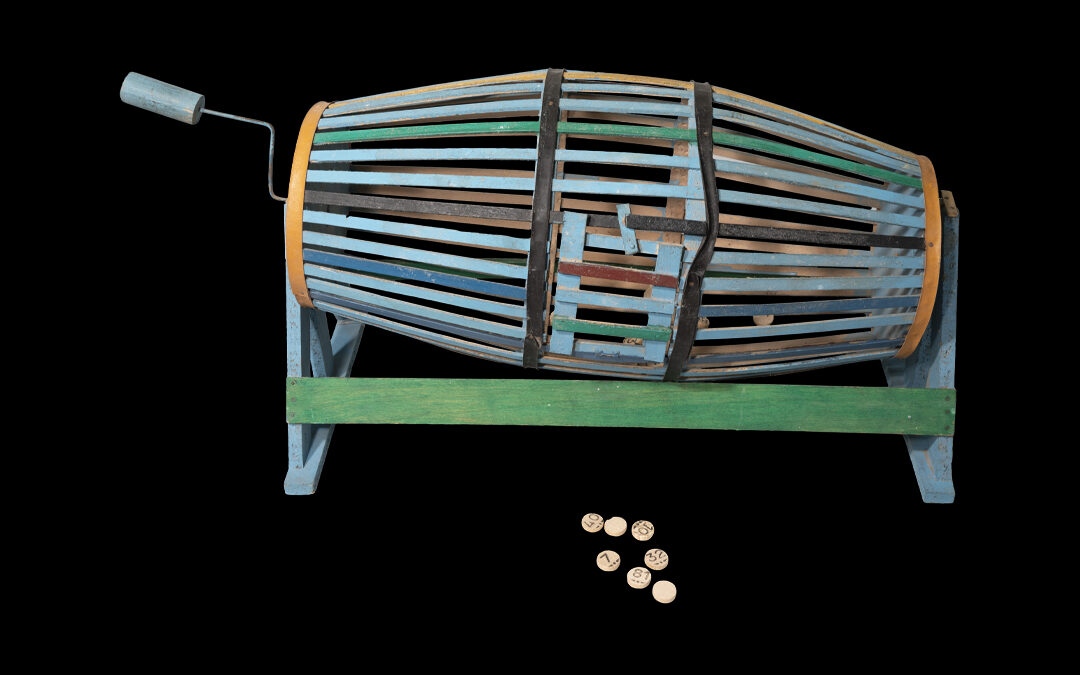 Bussolotto con manovella per l’estrazione dei numeri