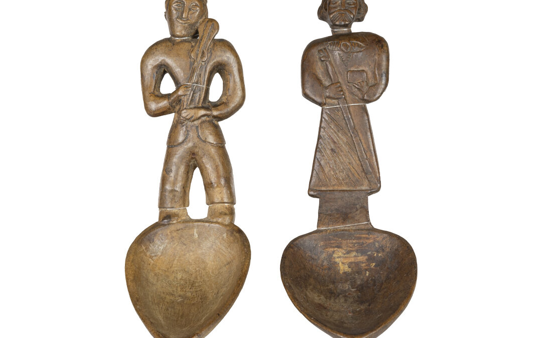 Spoons with carved handles