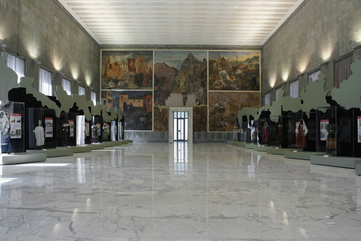 Il Salone d’Onore del Palazzo delle Tradizioni Popolari, EUR, Roma.