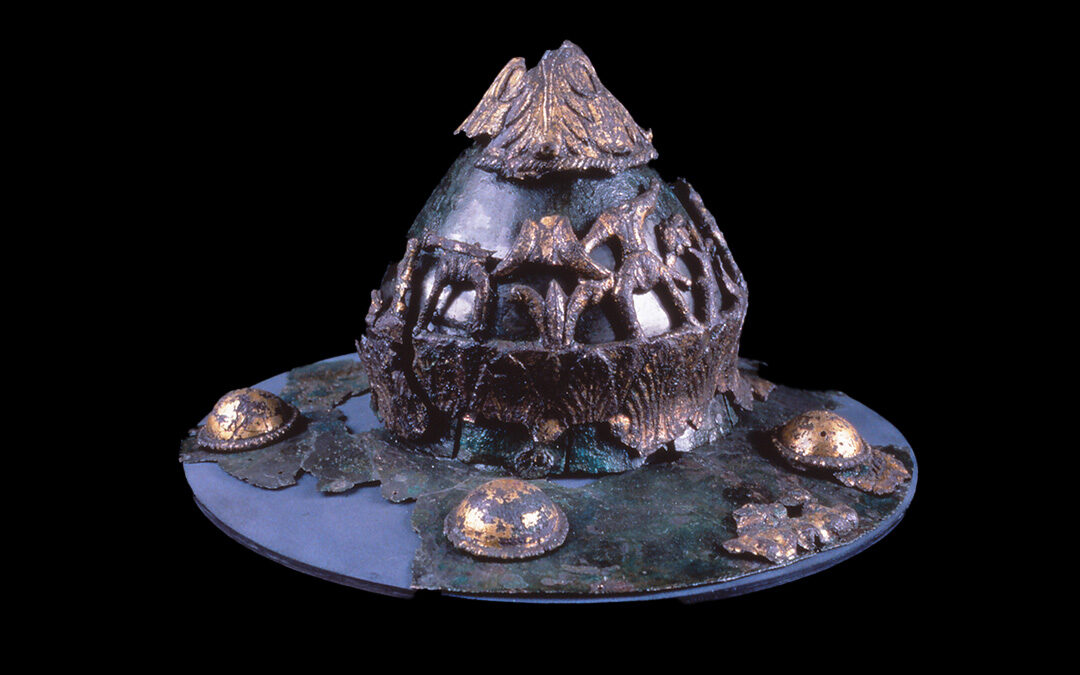 Umbone di scudo in bronzo e oro